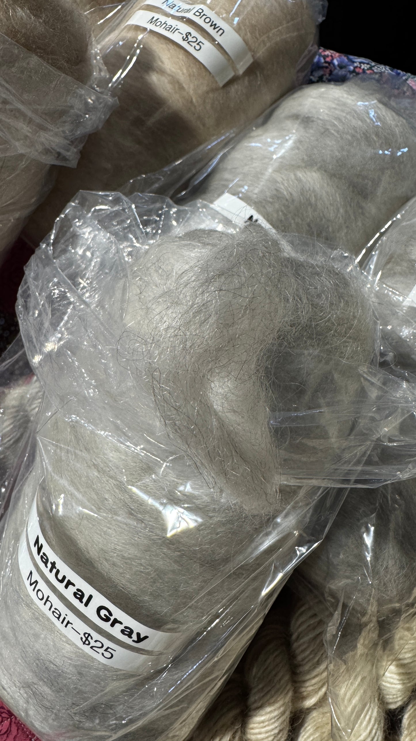 Mohair Roving - Gray