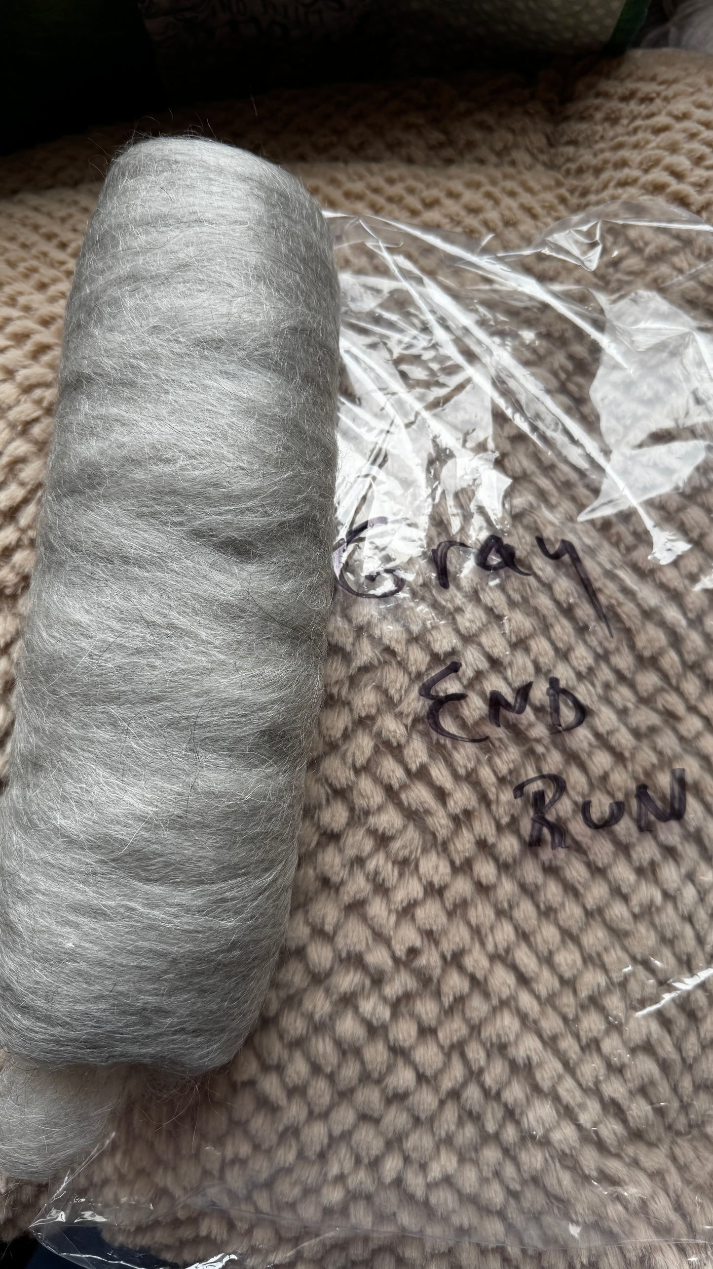 Mohair Roving - Gray